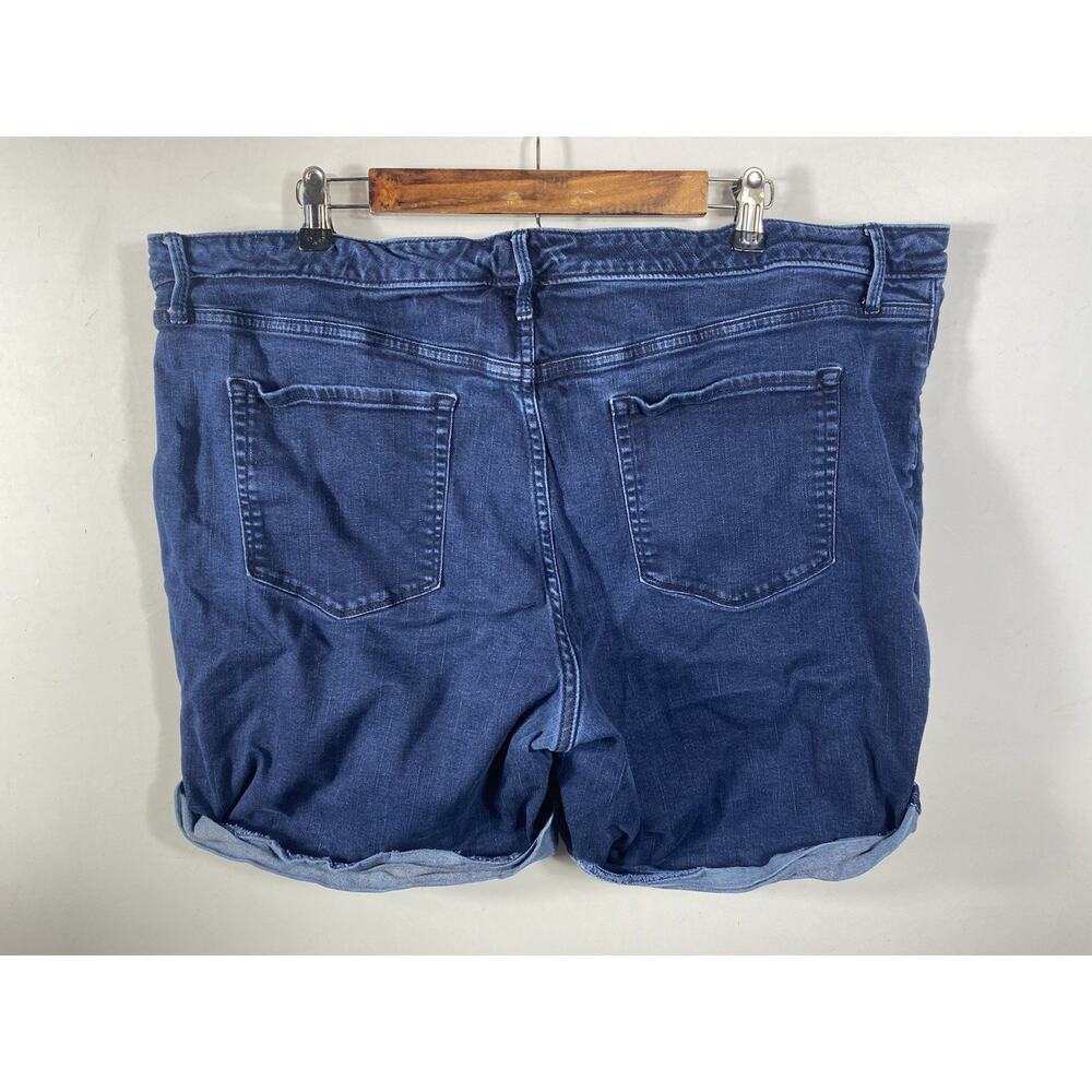 Ava & Viv Bermuda Jean Shorts Size 24W Dark Wash Denim Roll Cuff Power Stretch - Picture 5 of 7